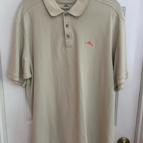 Tommy Bahama Cream/Light Khaki Men’s Performance Polo Shirt XL - Picture 3 of 12